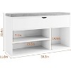 Shoe Bench with Cushion,Adjustable Shelf Entryway Bench,Hidden Storage Shoe Bench Wooden Shoe Rack,for Entryway, Hallway - 2 of 4