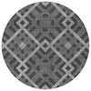 Charcoal Gray And Silver Geometric Washable Indoor Outdoor Area Rug - 4 of 4