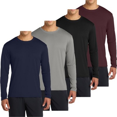 Mafoose 4-Pack Long Sleeve Quick-Dry Moisture Wicking Sun Protection T-shirts