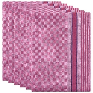 Unique Bargains Kitchen Waffle Weave 100% Cotton Soft Absorbent Dish Towels 15" x 25" 6 Pcs - 1 of 4