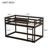 MATEERTY Solid Wooden, Twin Floor Bunk Bed wit Ladder, Upper and Bottom Bed Platforms Crafted with Stregthened Slats Brown - 3 of 4