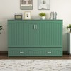 CAVINAS Queen Size Murphy Bed Modern Wooden Bed Frame with Large Storage Drawer and Foldable Design for Bedroom - 2 of 4