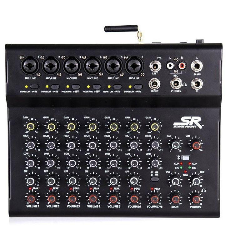 Monoprice ix8B 8-Channel Live Sound and Recording Mixer with Bluetooth, USB, and Effects - Stage Right Series, 1 of 5