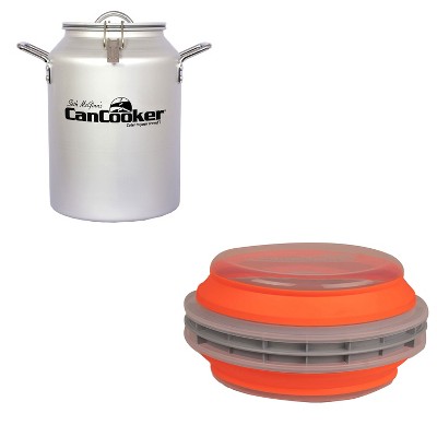 CanCooker CC-001-CN 4 Gallon Convection Steam Cooker for 20 People Bundle with CanCooker Batter Bowl XL Collapsible Food Batter/Breading Cooking Bowl