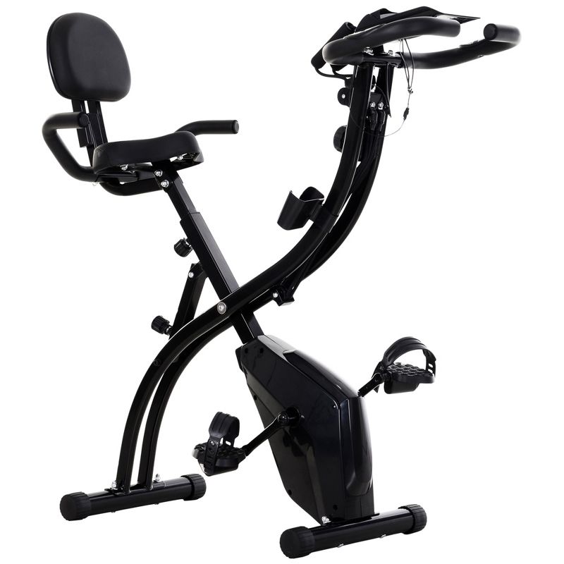 Soozier 2 in 1 Exercise Bike for Upright and Recumbent Cycling with Arm Resistance Bands, 5 of 10