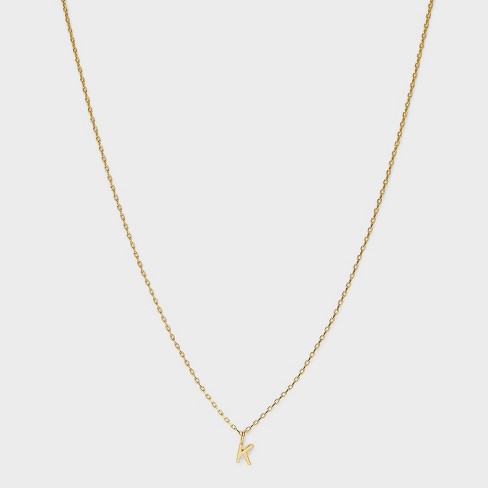 14K Gold Padlock Initial Necklace 14K Rose Gold / 19 Inches