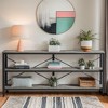 Hommoo 70.9" Console Table, 3-Tier Sofa Table with Metal Frame - 2 of 4