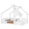 Okak Twin/Full House Floor Bed Frame with Window & Small Shelf,Solid Wood House-shaped Bed for Kids,No Spring Box Needed - 4 of 4