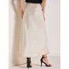 INSPIRE CHIC Women's Satin High Waist Drawstring Cocktail Wedding Maxi Skirt - 4 of 4