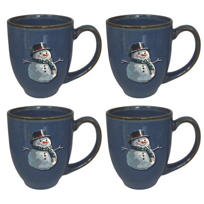 Courtside Market Snowman Hairloom Mug 4 Piece Set