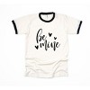 Simply Sage Market Women's Be Mine Cursive Short Sleeve Ringer Tee - 3 of 4