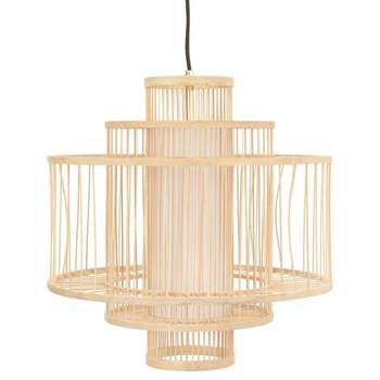 Storied Home Boho Tiered Bamboo Chandelier 