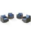 Buenhomino Outdoor Patio Swivel Rocker Chairs - 4pcs Wicker Rattan Patio Rocking Glider Chair Set with High Back for Porch Deck Backyard - 2 of 4