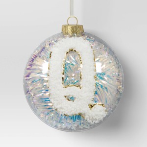 Christmas Monogram Plastic Tinsel Ball Q - Wondershop™ - 1 of 3