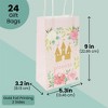 Blue Panda 24 Pack Pink Princess Castle Birthday Paper Gift Bags with Handles for Party Favors and Gift Wrapping - 4 of 4