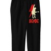 AC/DC Angus Young Red Silhouette Youth Black Graphic Sweatpants - image 2 of 3