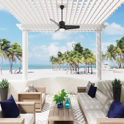 Havoc Matte Black 54" Outdoor LED Ceiling Fan with Remote