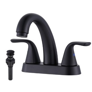 WOWOW 4 in. Centerset Double Handle Mid Arc Bathroom Faucet - 1 of 4