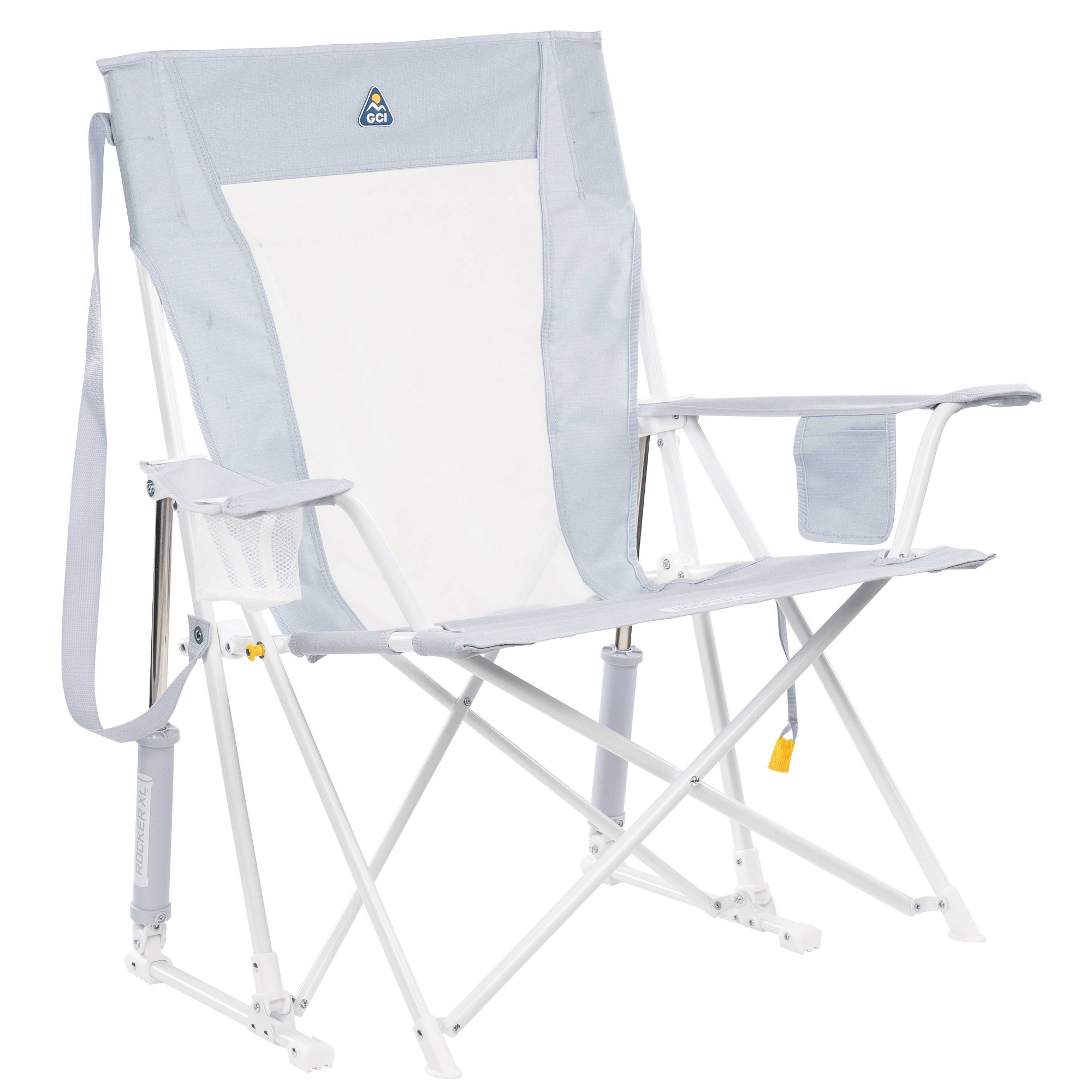 GCI Outdoor Comfort Pro Rocker XL Oversized Rocking Outdoor Portable Camping Chair - Heathered Light Blue