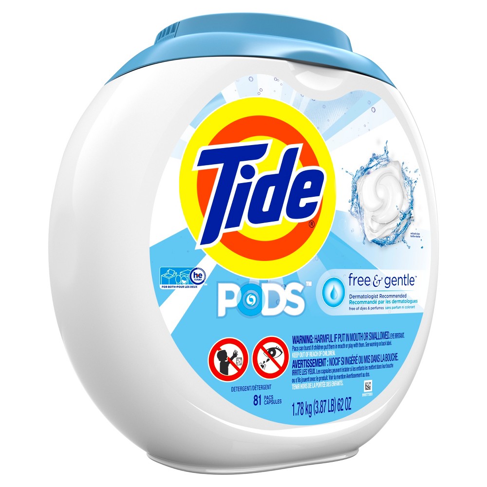 Tide Pods Free & Gentle Laundry Detergent Pacs 81 ct