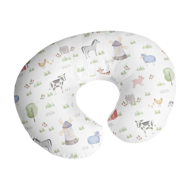 Sweet Jojo Designs Boy or Girl Gender Neutral Unisex Support Nursing Pillow Cover (Pillow Not Included) Farm Animals, 1 of 8