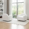 SEYNAR Modern Teddy Upholstered 360 Degree Swivel Armchair with Metal Base Set of 2 - 4 of 4