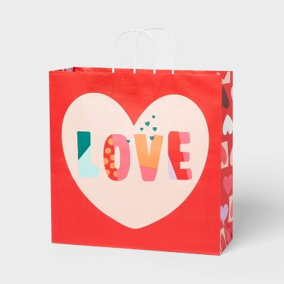 Square Valentine's Day Gift Bag Red Pink - Spritz™