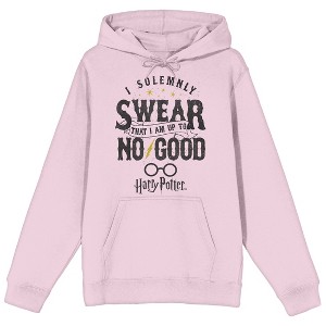 Harry Potter I Solemnly Swear I Am Up To No Good Long Sleeve Cradle Pink Men's Hooded Sweatshirt - 1 of 2