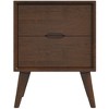Airsurfer Compact Rich Walnut Nightstand Mid-Century Modern Nightstand Bedroom Furniture for Stylish Bedroom Organization - 3 of 4