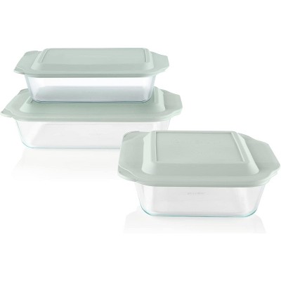 3-Pack Glass Baking Dish Set With BPA-Free Lids, Rectangular Glass Bakeware, Dishwasher, Microwave, Freezer