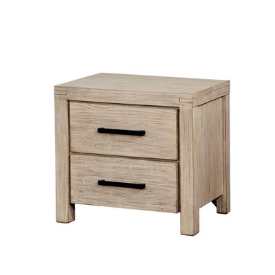 white and light wood nightstand