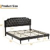 Modern Black Upholstered Bed Frame King Size, Platform Bed Frame with Headboard, Button Tufted Diamond Decor, 6'' Underbed Space,Wooden Slat Support - 2 of 4