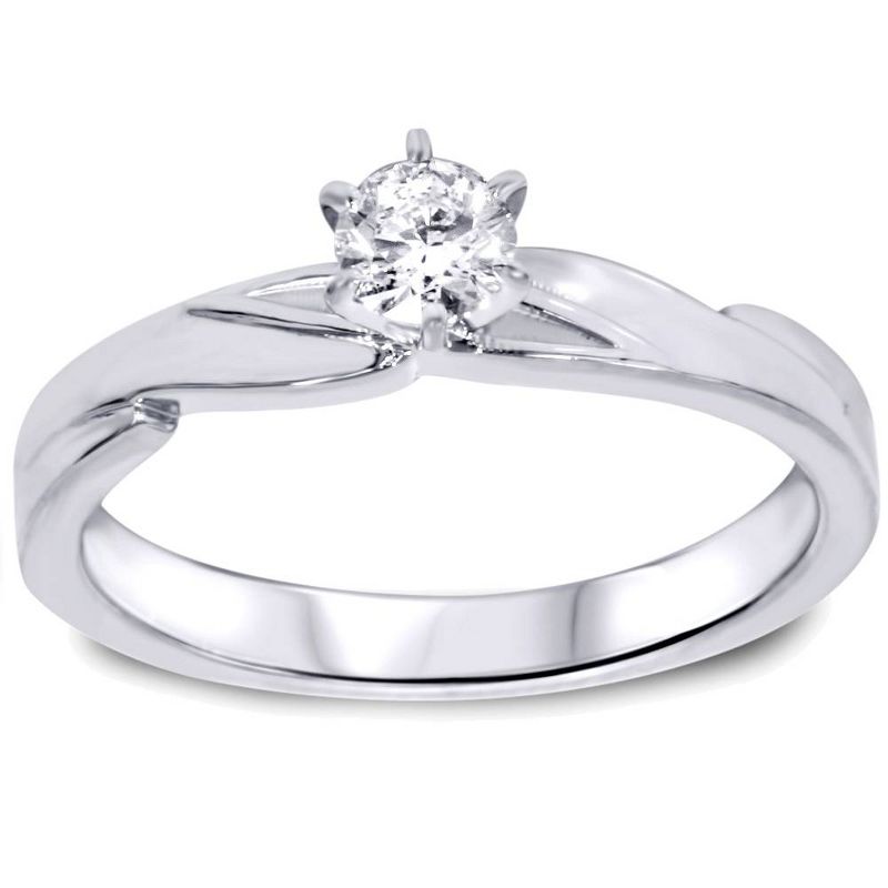 Pompeii3 1/4ct Diamond Engagement Wedding Ring Set 10K White Gold, 4 of 6