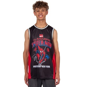 Seven Times Six Marvel Spider-Man Basketball Jersey Men's Protector of New York Tank Top Black - 1 of 4