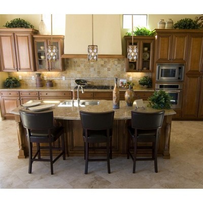 Mini Matte Black and Brass Crystal Pendant Light