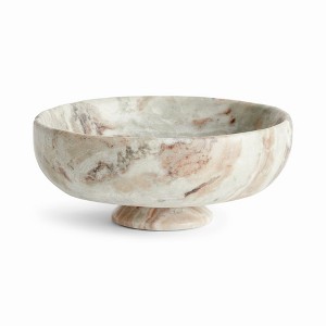 Plum & Post Josephine Footed Bowl - Brown/White Marble - Elegant Design - 1 of 4