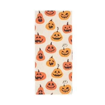 Saro Lifestyle Spice of Fall Pumpkin Kitchen Towel (Set of 4), Orange, 18"x28"