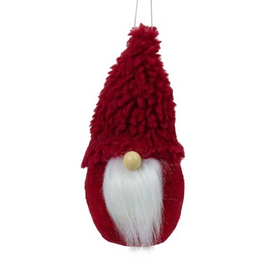 Northlight Plush Gnome Christmas Ornament - 7" - Burgundy