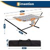 Nasitip 12FT 2-Person Hammock with Stand, 450LB Capacity Quilted Fabric Hammock with Pillow & Pocket, Gray/White Outdoor Lounger - 4 of 4