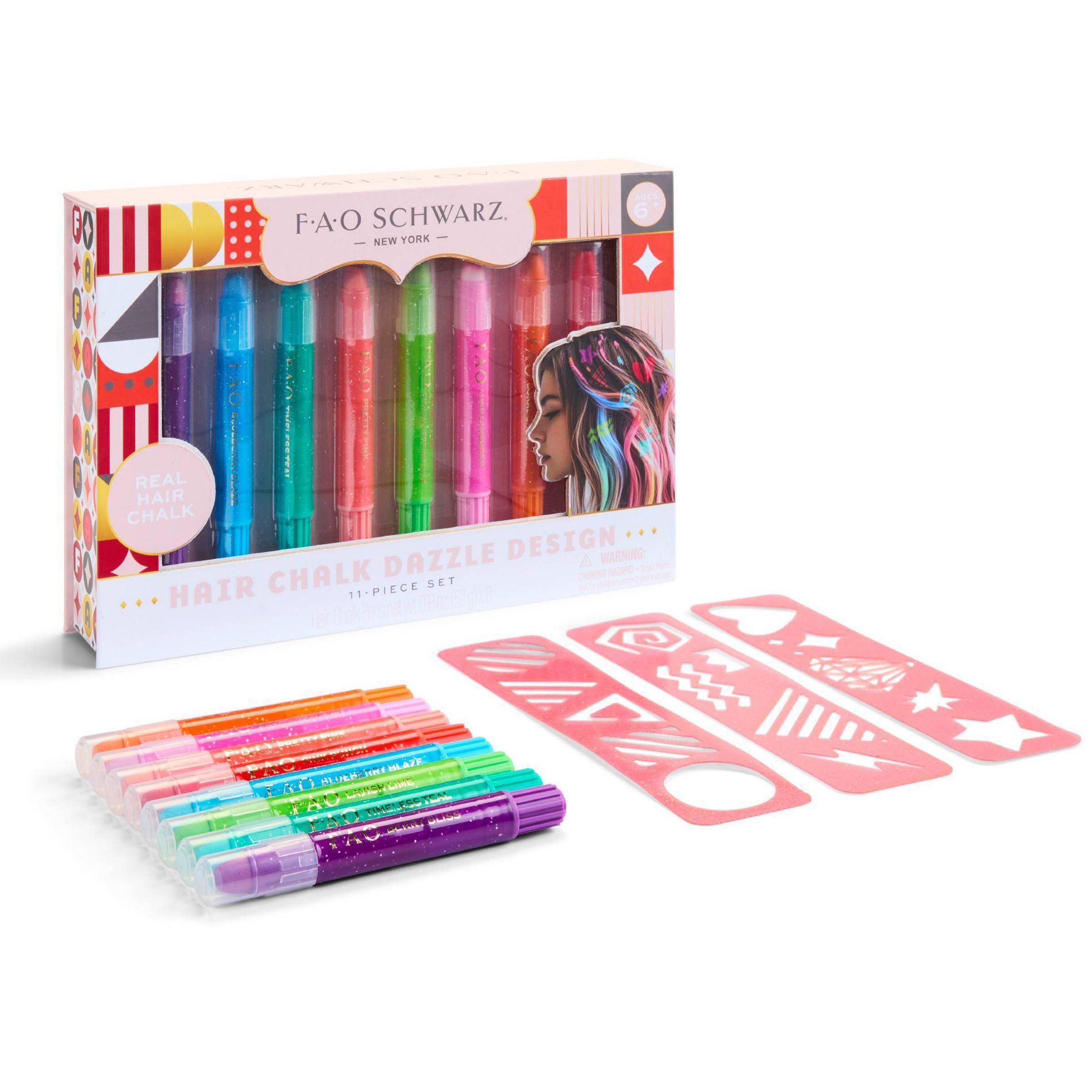 FAO Schwarz Hair Chalk Dazzle Design Set - 11pc