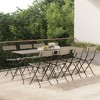 vidaXL 8 pcs Folding Bistro Chairs - Gray Poly Rattan and Steel - Weather-Proof Outdoor Garden and Terrace Seating - 2 of 4