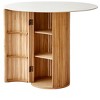 Nordlys 4-Person Solid Pine and Marble Top Dining Table with Storage, Classic Style , Dining Room - 2 of 4