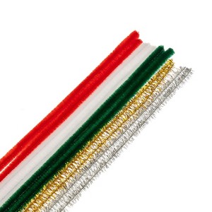 John Bead Fluffy Pipe Cleaners Chenille Stems for Art School Craft Supplies, 12in x 6mm Christmas Mix 100 Pieces - 1 of 3