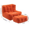 GustoWave Fluffy Bean Bag Chair, Comfortable Bean Bag, Super Soft Lazy Sofa Chair with Memory Foam and Ottoman - 3 of 4