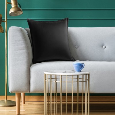 Black Velvet Square Throw Pillow Cover 18"x18"