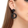 SOHI Women's Onyx Black Corroded Drop Earrings - 4 of 4