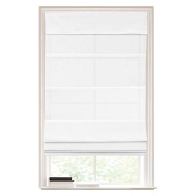 Photo 1 of 1pc 27&x64 Light Filtering Cordless Roman Window Shade White - Lumi Home Furnishings