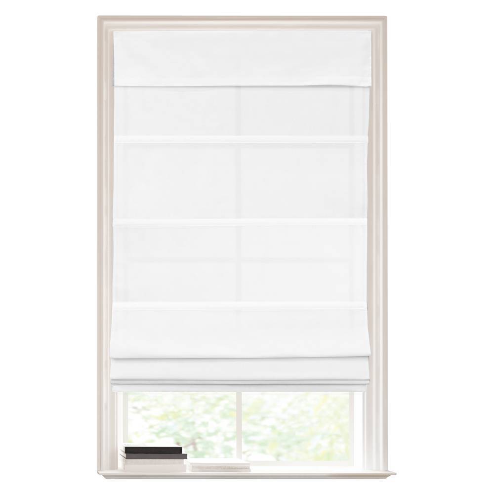 Photos - Blinds 1pc 27"x64" Light Filtering Cordless Roman Window Shade White - Lumi Home