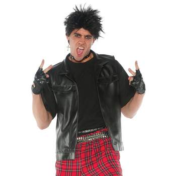 Faux Leather Rocker Vest Adult Costume