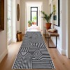 Abstract Washable Area Rug Non-Slip Throw Rug with Rubber Back, Low Pile Stain Resistant Boho Geometric Carpet for Living Room, Bedroom Dining Room - 3 of 4